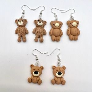 Teddy Bear Earrings - Baby Shower Earrings - Gender Reveal Earrings - DDLG